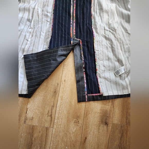 RARE! NWT Tommy Hilfiger x Zendaya Pinstripe Coated Denim Long Trench Coat Sz 8 - Picture 11 of 16